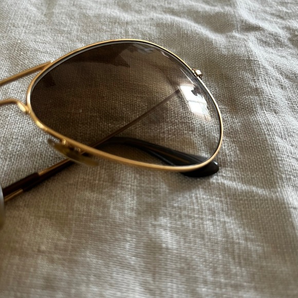 Authentic Ray-Ban Aviator Sun Glasses Brown Tint Gold Frame main image 5